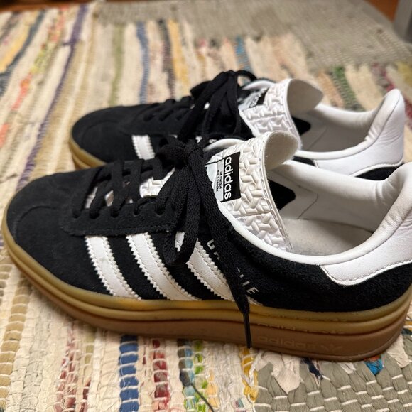 adidas Gazelle Bold Women’s Shoes – Core Black / Cloud White – Size 6.5 - Picture 2 of 5